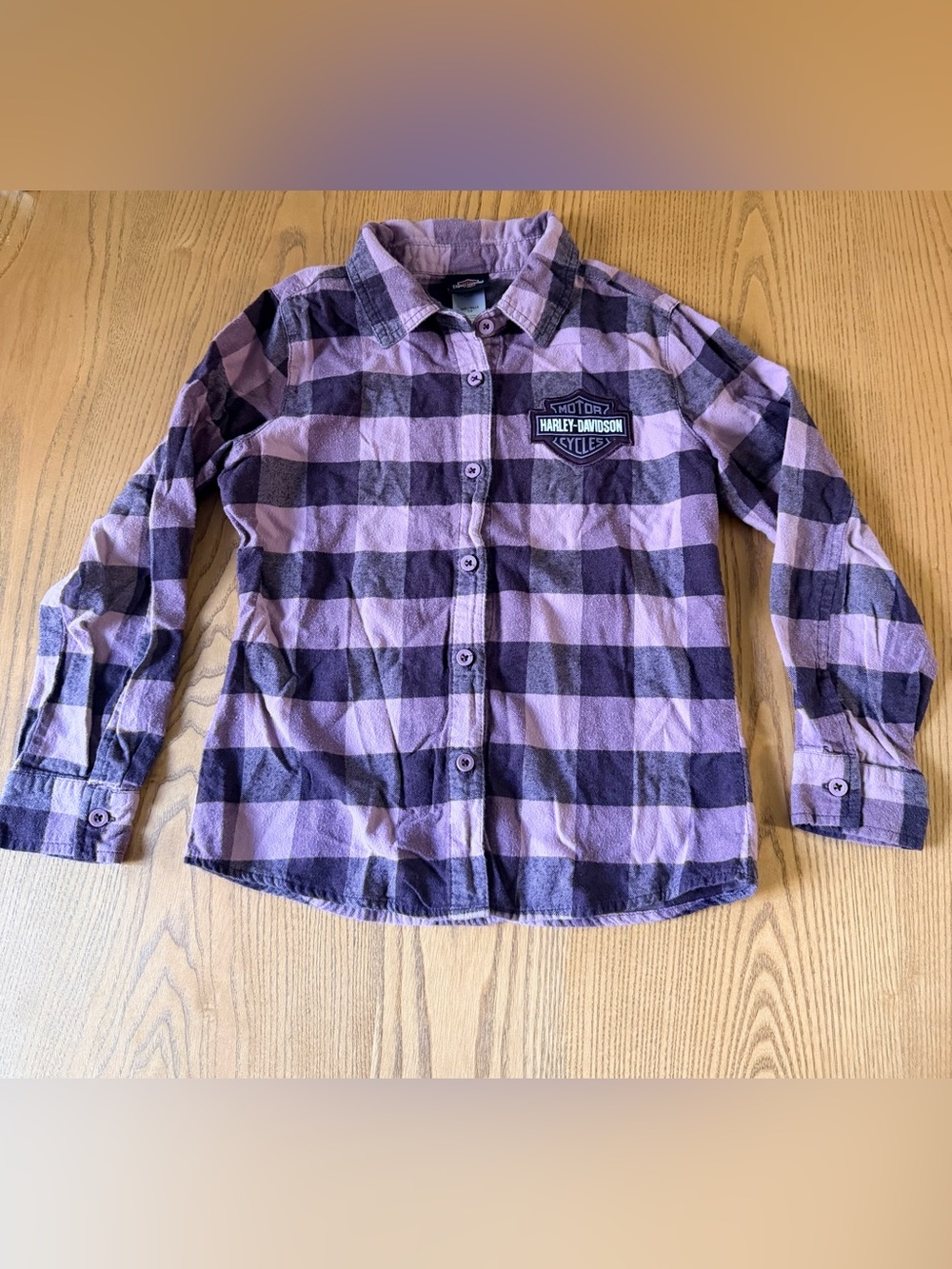 Harley-Davidson Purple Buffalo Check Kids Flannel | Soft Cozy